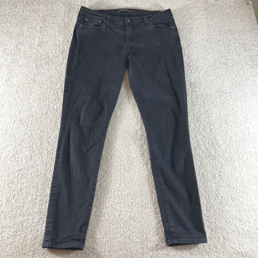 Big Star Alex Skinny Jeans Womens 32R Black‎ Stretch Mid Rise Denim Western